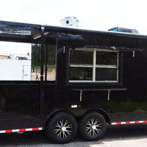2025 Southern Dimensions BBQ Concession Trailer 24 Foot- Black Out Trailer with Smoker (SDG-244)